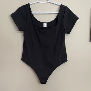 Smash + Tess Black Square Neck Bodysuit